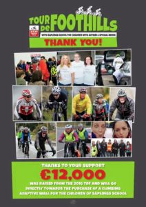 Tour de Foothills charity cycle fundraising results