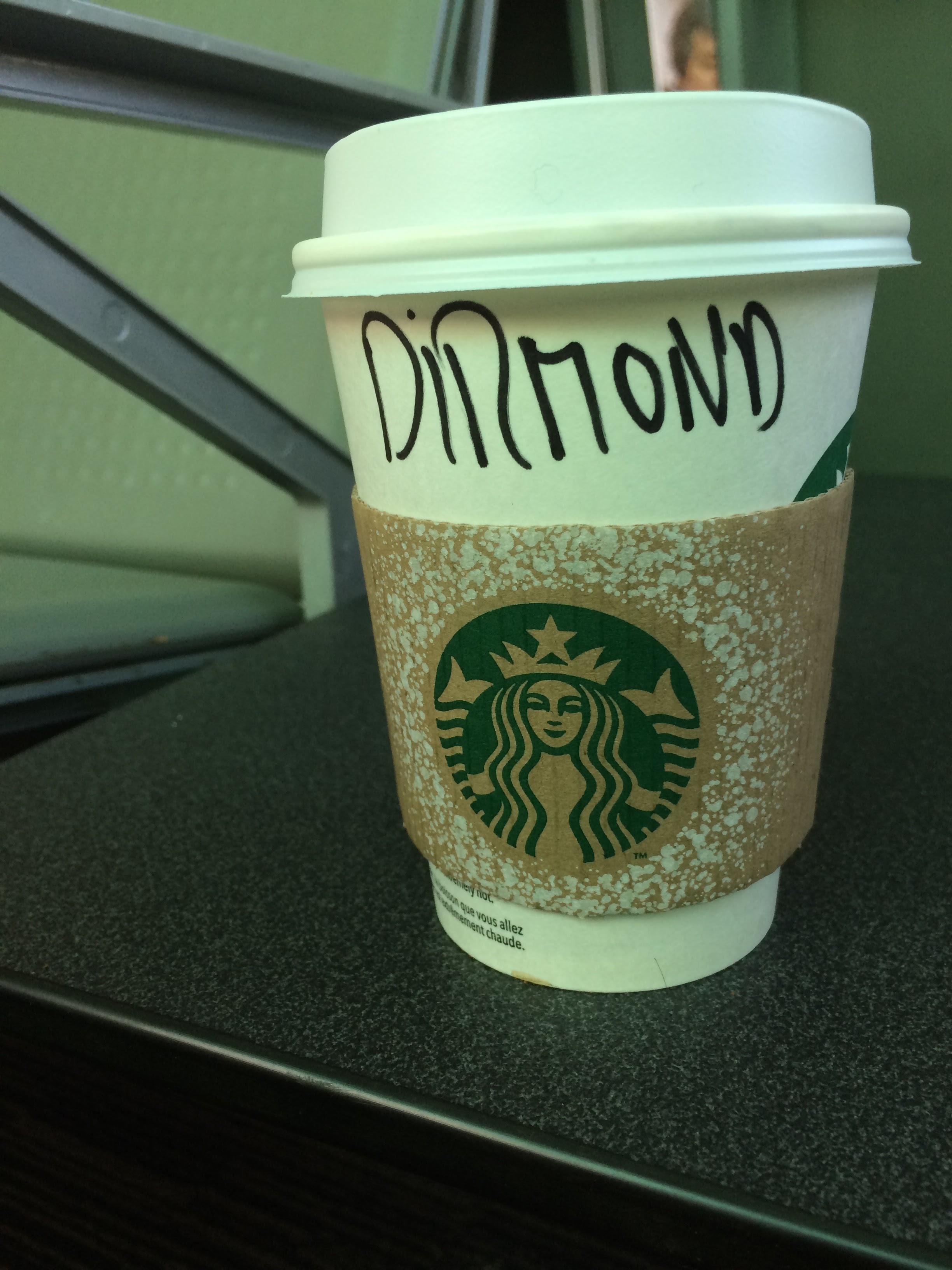 Diarmaid misspelled on a Starbucks cup