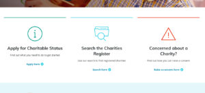 Charities Regulator search button screengrab