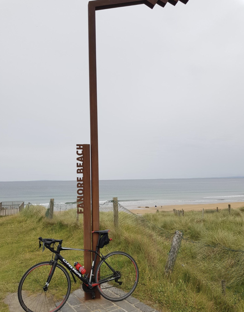 Here's my bike on Fanore Beach - reaching an amazing destination like this takes a lot of effort, just like we need in work with a strong work mindset.